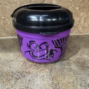 Vintage 1993 Purple Witch Black Cat McDonald's Happy Meal Bucket Halloween